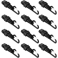 BELIOF 12 pcs Abrazaderas de Plástico en Forma de D Clips para Tienda de Campaña Pinzas de Lona con Mosquetón de Metal…